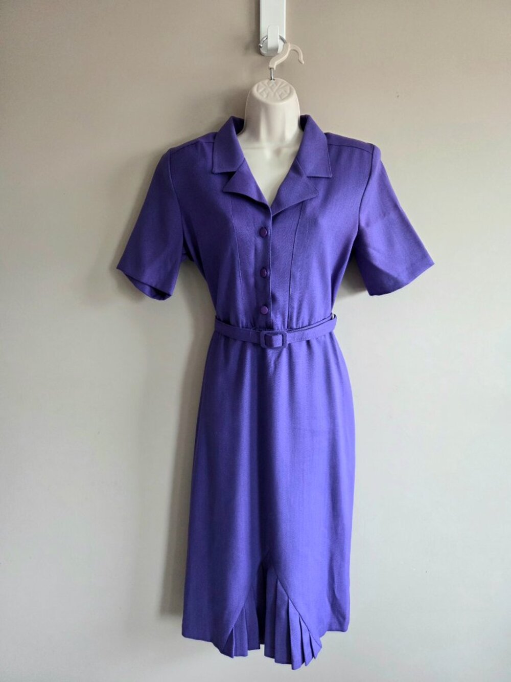 Vintage 1980s Nancy G ''Secretary'' Tailored Purple Dress